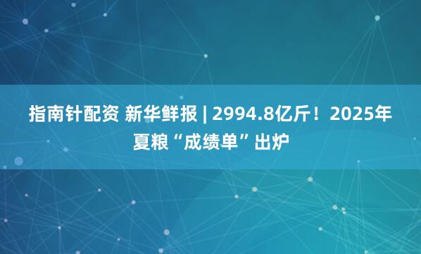 指南针配资 新华鲜报 | 2994.8亿斤！2025年夏粮“成绩单”出炉